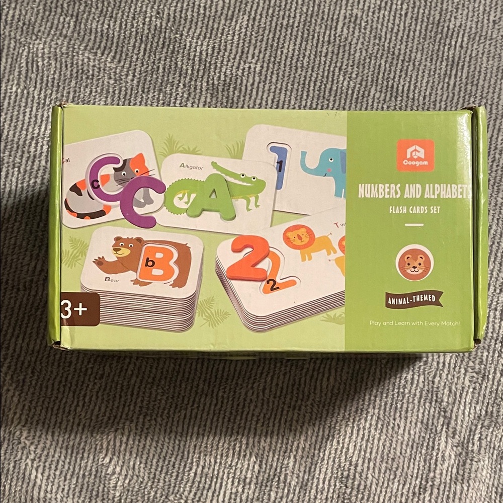 Coogam Numbers & Alphabets Flash Card Set - Animal-Themed